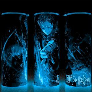 Glow in the Dark Sukuna Jujutsu Kaisen Anime JJK Action Fire Cup Mug Tumbler